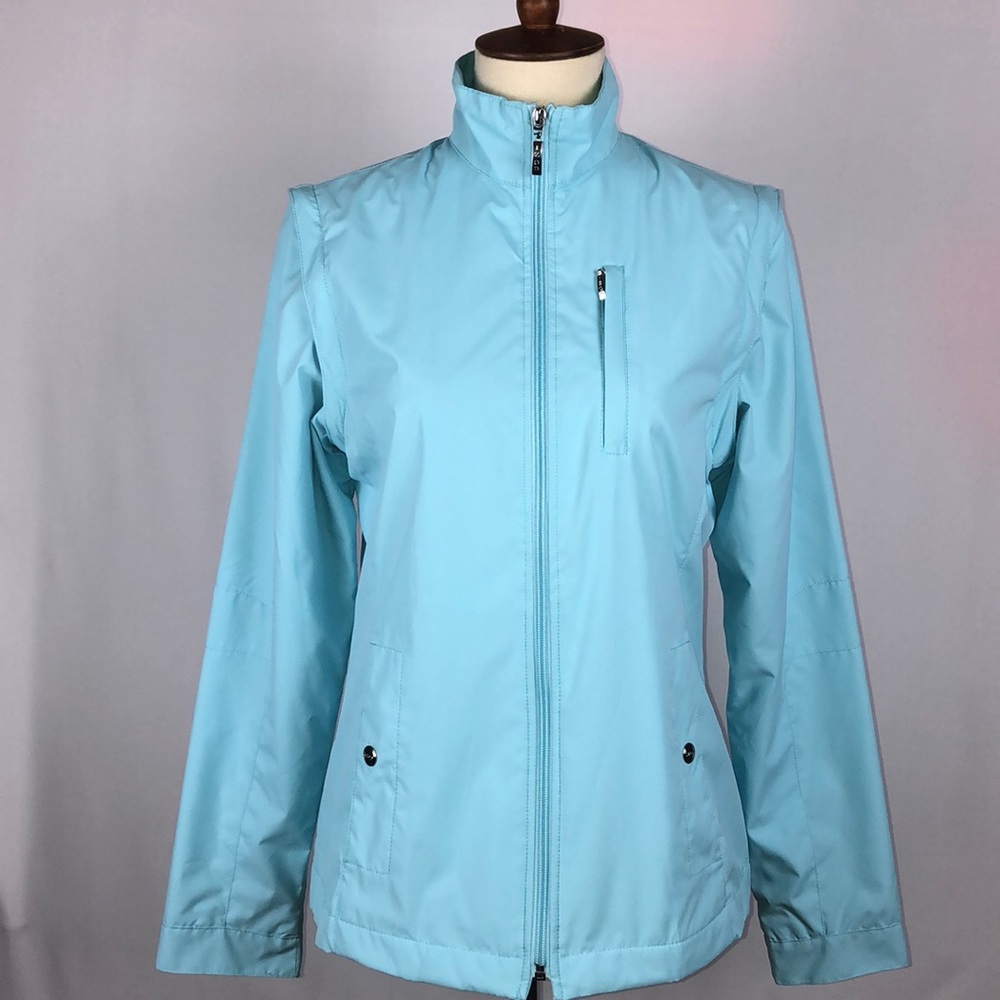 IZOD XFG Light Blue Rain Resistant Jacket/Vest with Detachable Sleeves - Size XS